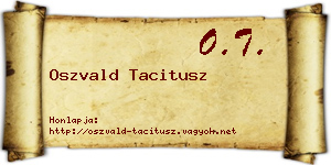 Oszvald Tacitusz névjegykártya